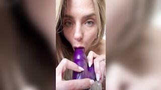 Ella Luna sucking dildo